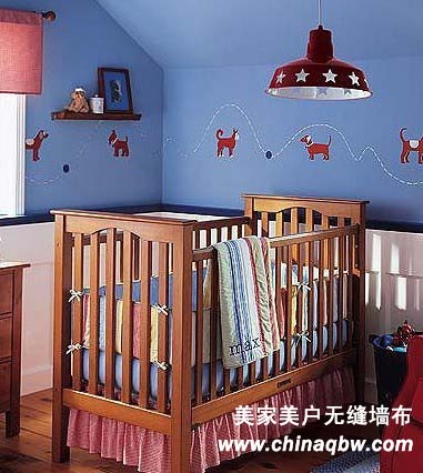 蓝色欧式墙布装修效果图